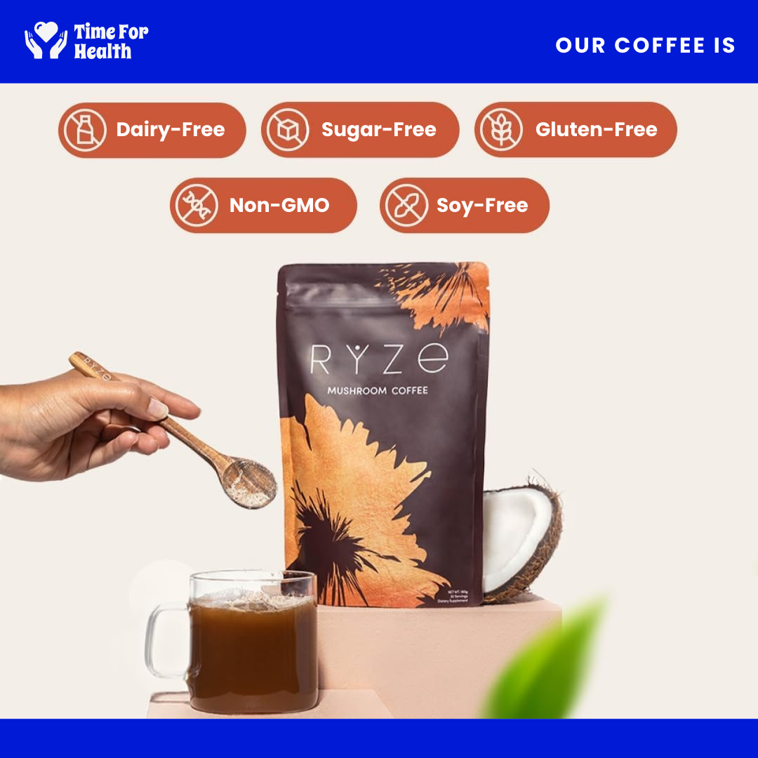 RYZE Mushroom Coffee - 6 Adaptogenic Mushrooms