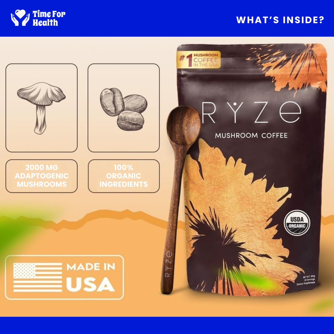 RYZE Mushroom Coffee - 6 Adaptogenic Mushrooms
