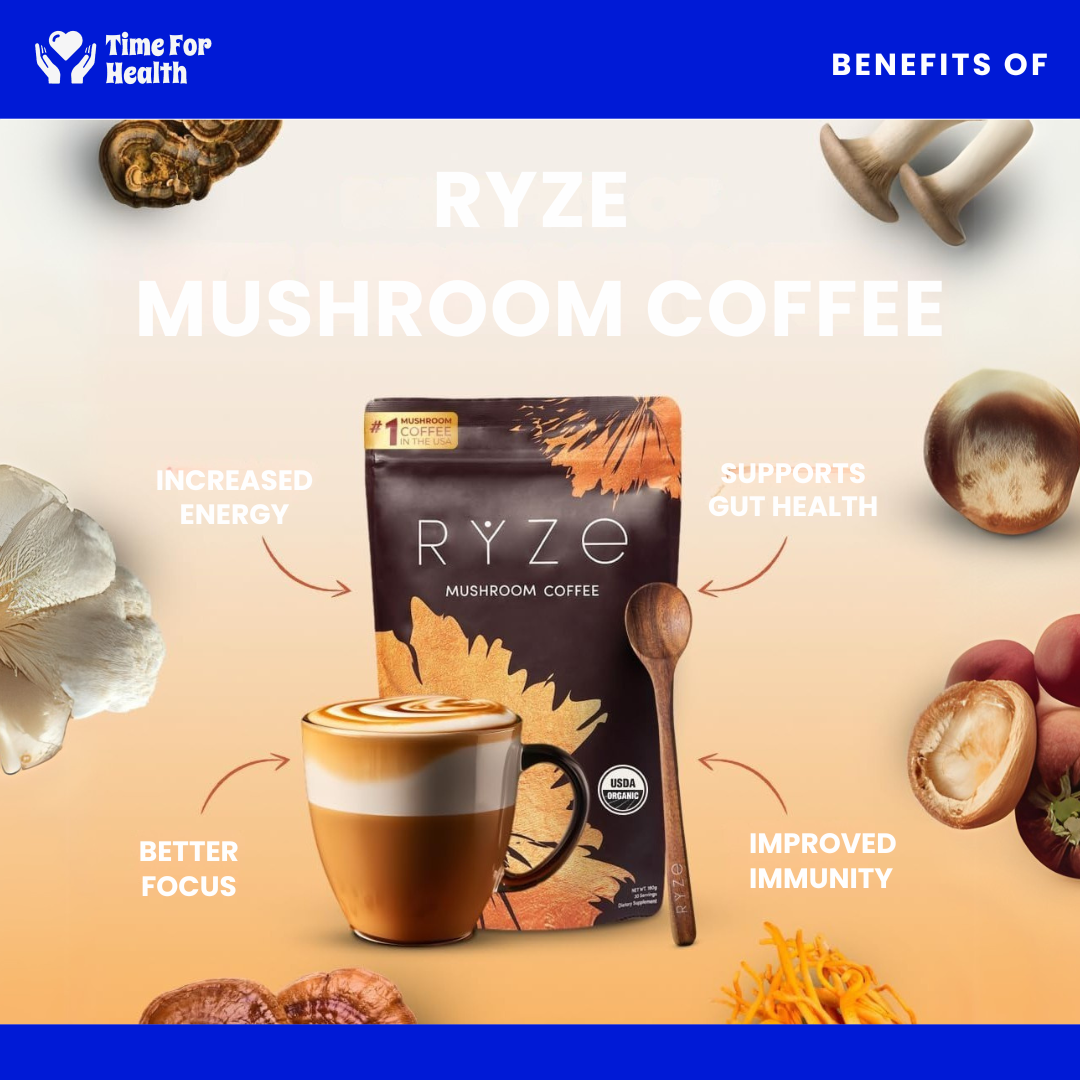 RYZE Mushroom Coffee - 6 Adaptogenic Mushrooms